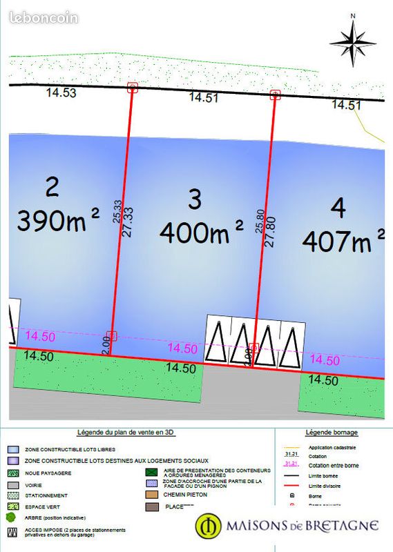 Terrain 402 m² · à Bannalec · 402 m² · 61 311 €
