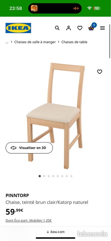 IKEA Table + 4 chaises Pinntorp Bon Etat (image 3)