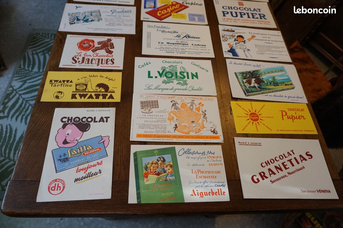 syl) lot 20 buvards publicitaires anciens Chocolat (120) - Collection