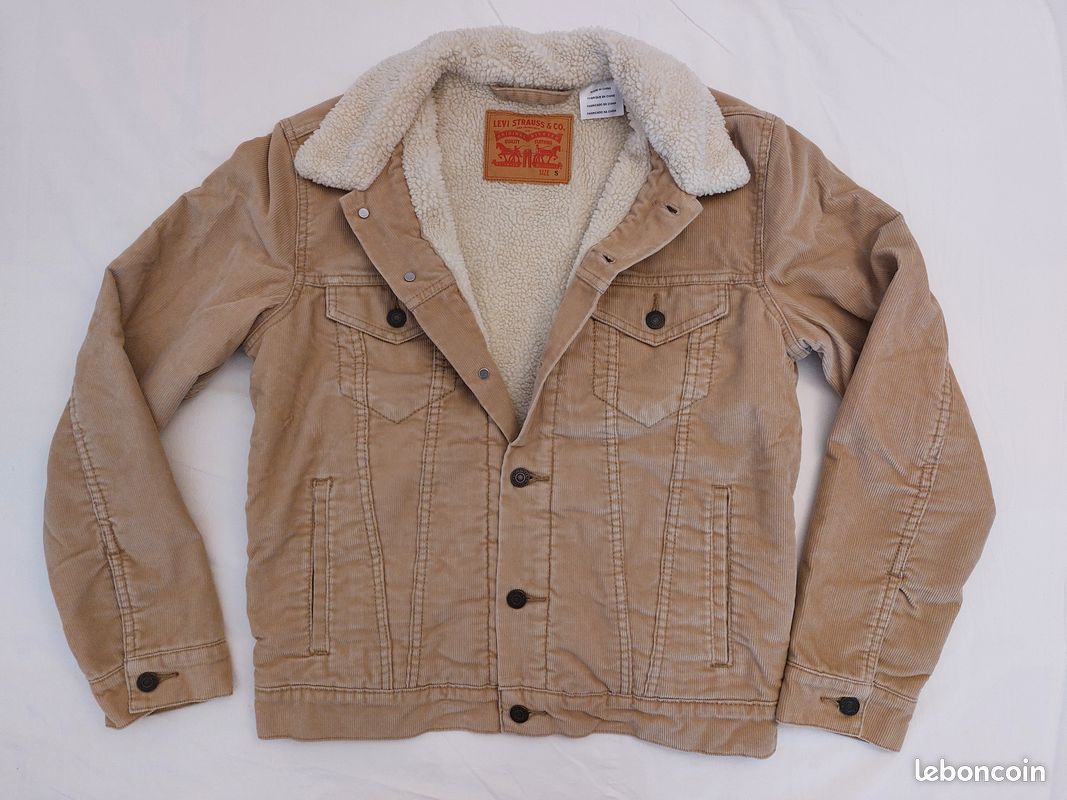 Blouson Veste Levi's En Velours Côtelé Beige - Taille S (36FR) - Neuf Sans étiquettes