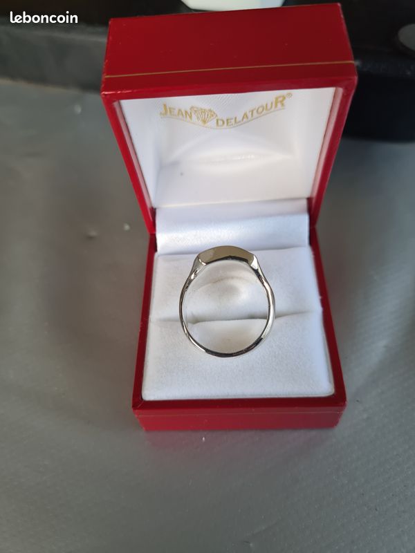 Bague large en argent RUBAN - Anneau design croisé & Nacre blanche TAILLE 60
