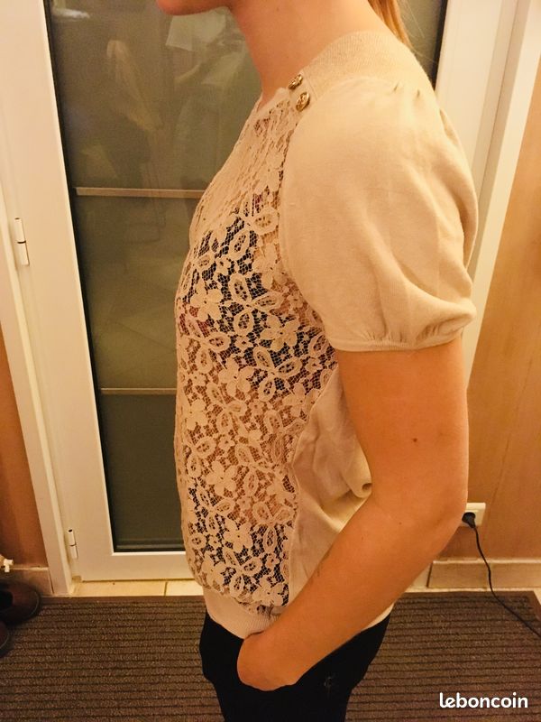 T-shirt ajouré Kookaï beige (image 3)