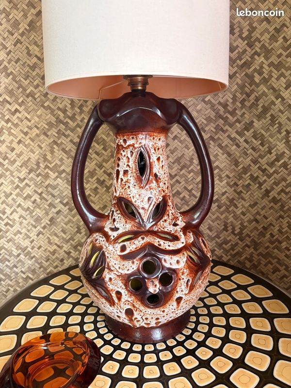 Grande lampe à poser en céramique vintage space age West Germany 397-3 – La Roue du Passé