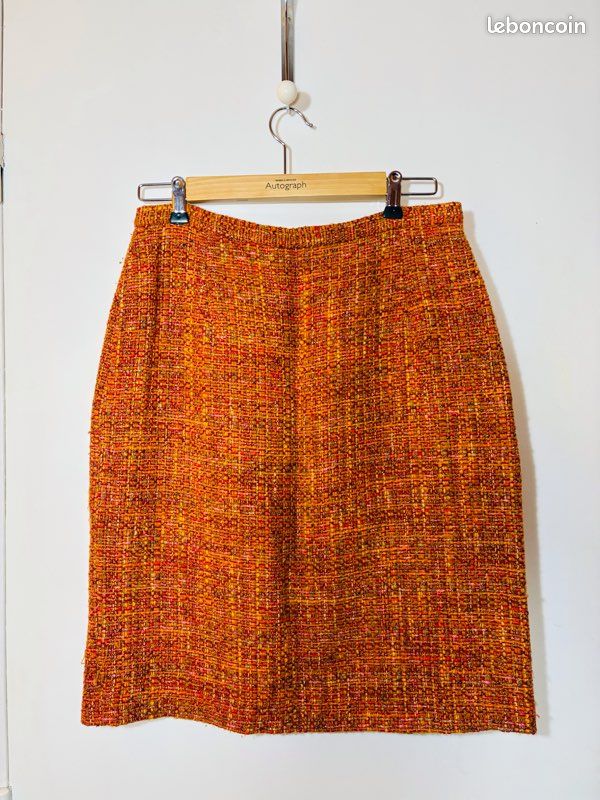 Tailleur Jupe Et Veste été Jaune Vif Antonelle - Taille 42 - Coton - Occasion Très Bon état