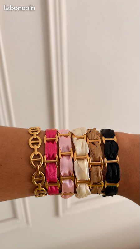 Jonc bracelet tissus été tendance acier inoxydable (image 1)