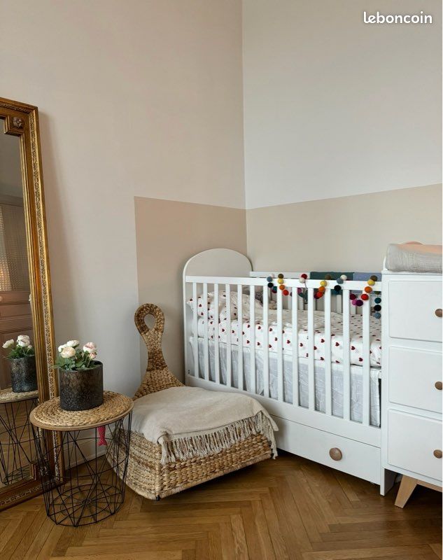 LIT BÉBÉ 60x120 + MATELAS + ALAISE + TOUR DE LIT (image 1)