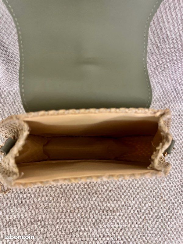 🌞 Sac à main en paille et cuir kaki pour un style bobo chic jamais porté (image 18)