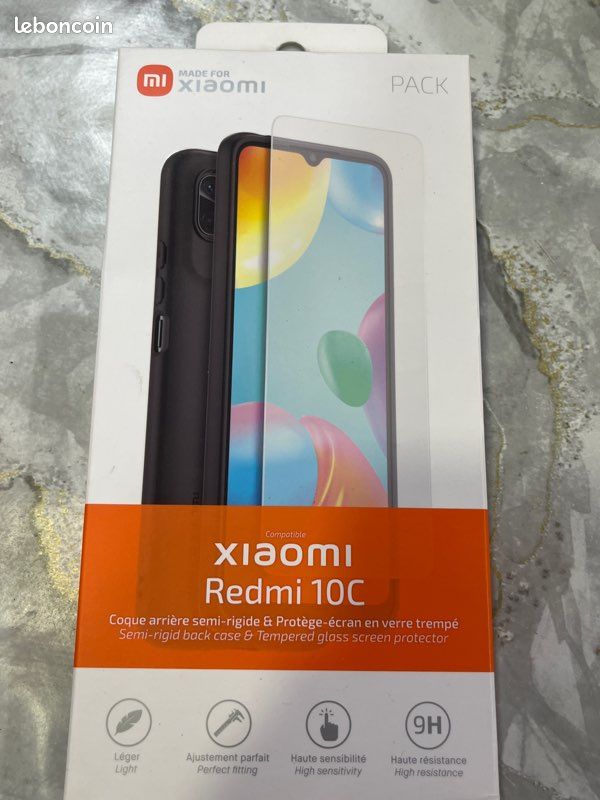 Pack de protection Xiaomi Coque + Verre Trempé Redmi 10C (image 1)