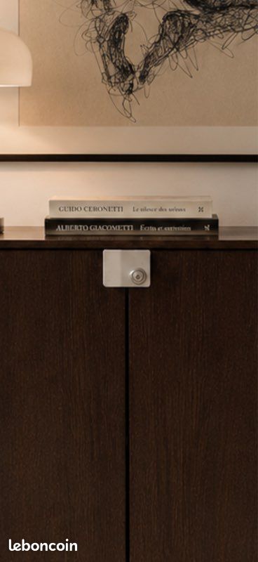 Meuble rangement moderniste vintage métal et bois foncé (image 9)