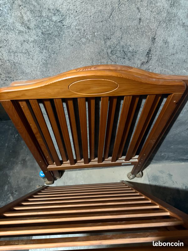 Lit bébé Trama en bois massif 60x120 cm – barrière coulissante (image 4)