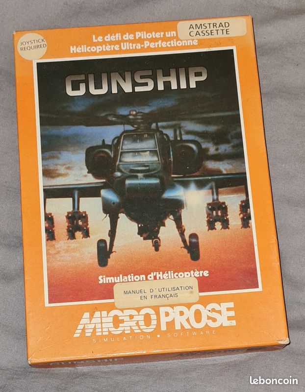 Jeu Amstrad CPC Gunship Sur Disquette - Éditeur MicroProse - État Correct Non Testé