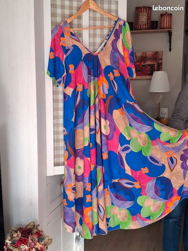Huttam Robe Ample Longue Femme Ete Grande Taille Robe Sexy Femme Chic Dos Nue à Bretelles