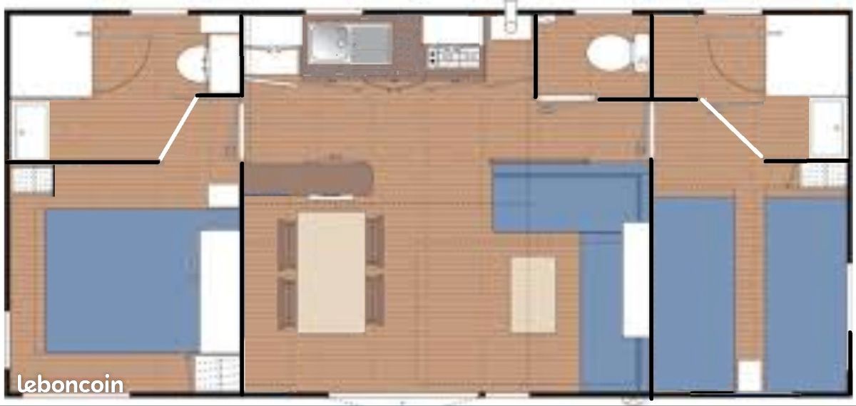 Location mobil-home 4 pers camping la falaise Equihen plage (image 10)