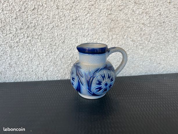 Pichet en Céramique Prisca avec Décor Floral Peint à la Main - Label Emmaüs