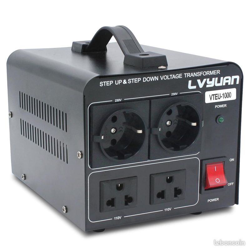 Yinleader Convertisseur de tension 1000 W 230 V à 110 V USA Transformateur toroïdal 1000 W – Entrée (image 3)
