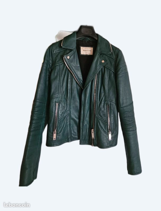 Veste Simili Cuir Femme River Island Taille 8 Noire - Occasion En Très Bon état