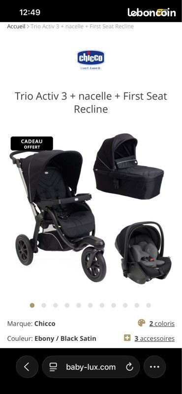 Poussette chicco trio activ3 (image 1)