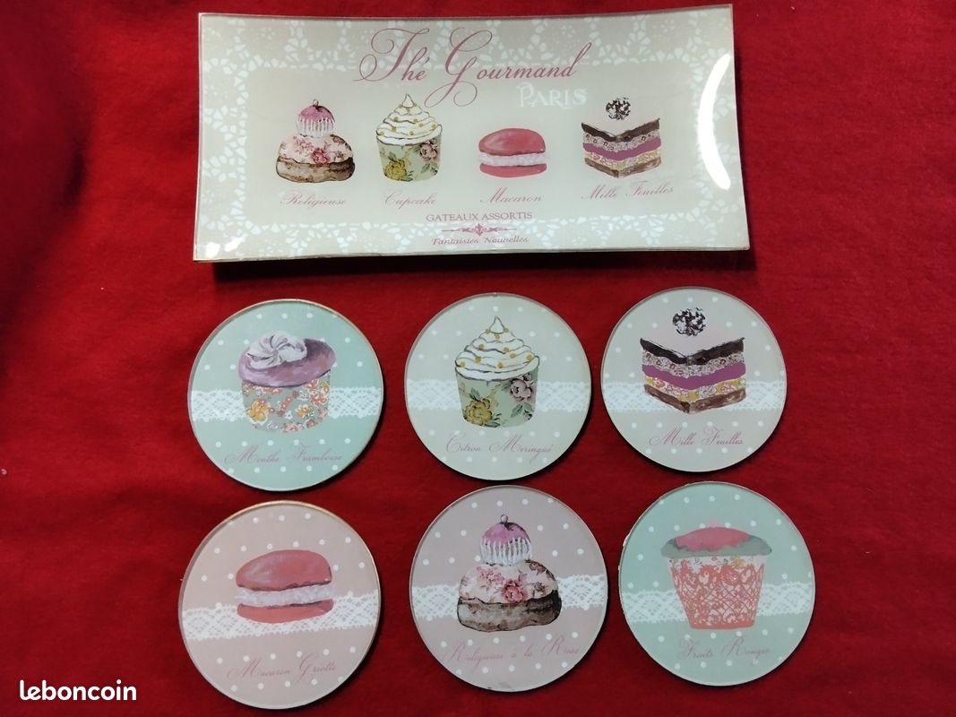 Service à thé décor cupcake rétro, 7 pieces (image 1)