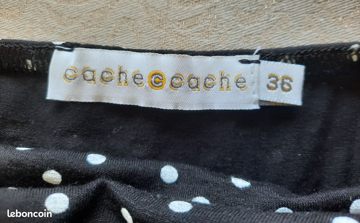 Robe noire à pois blancs (image 3)