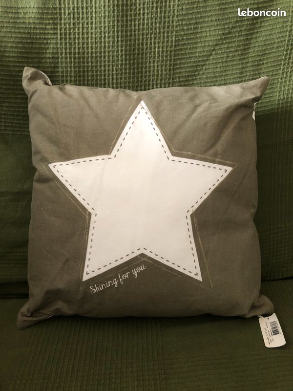 Coussin en coton 40x40 cm étoile blanche Coton Carré (image 1)