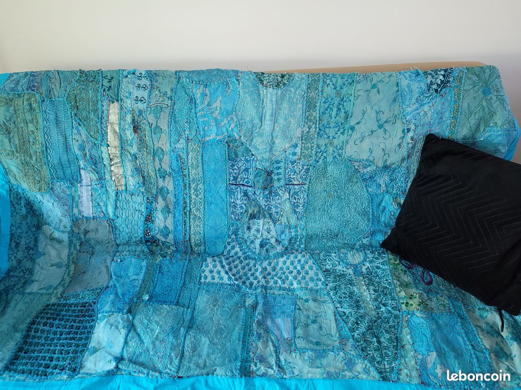 Tapis oriental jeté de lit jeté de canapé INDE (image 1)