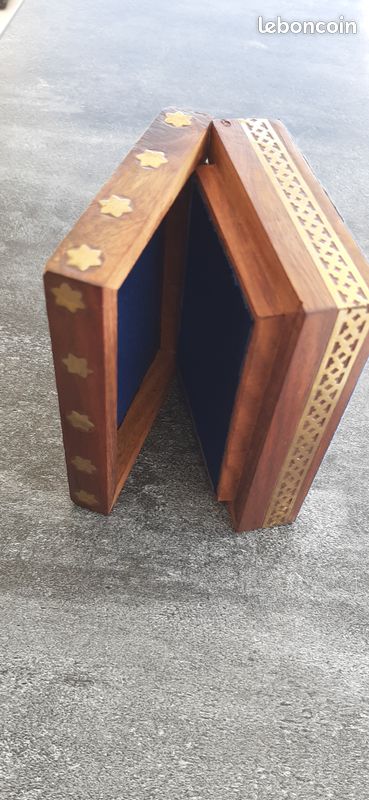 BOITE à BIJOUX BOIS/POUDRE de PIERRES (image 2)