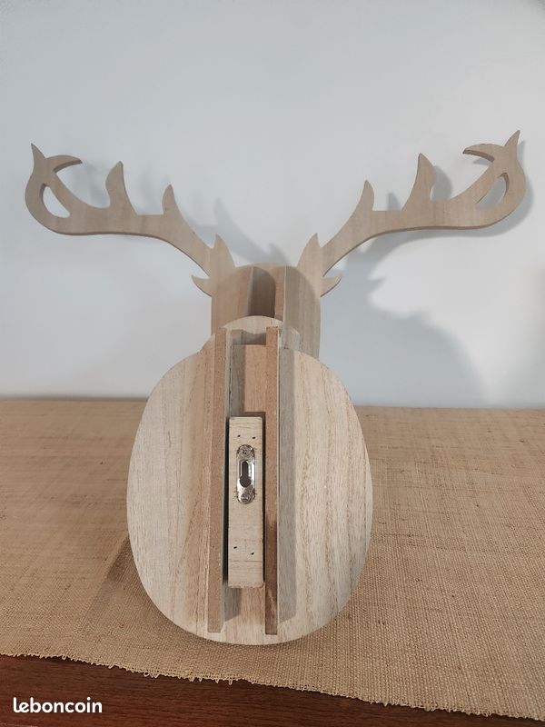 Rennes En Bois Debout Personnalisables - Lot Grand (20 Cm) Et Petit (15 Cm), MDF, Nez Rouge, écharpe Satin - Déco Table Noël, Fête, Nom Personnalisable