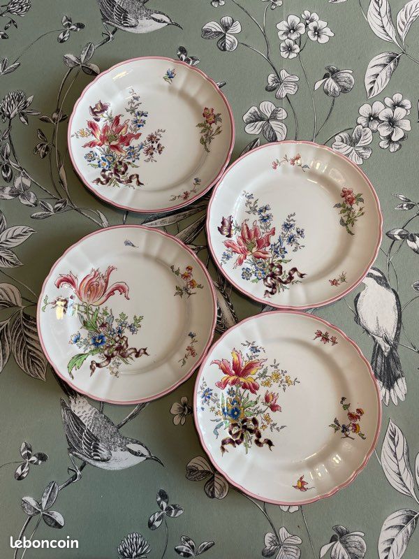 Assiettes à dessert anciennes Sarreguemines Strasbourg? Fin 19e début 20e (image 1)