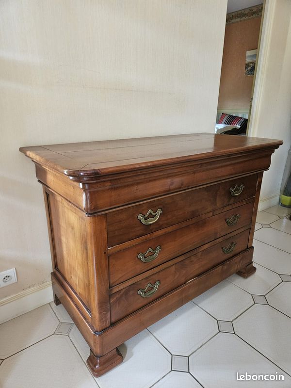 VIDE-MAISON – Lot complet de meubles en bois massif, canapé cuir et tableaux (image 9)
