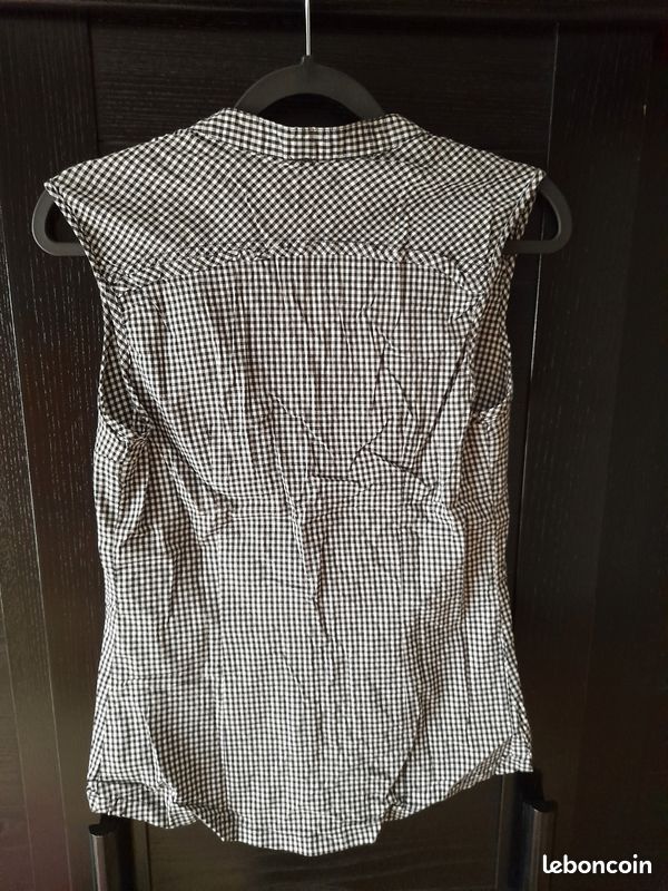 Chemisier à carreaux noir/blanc Taille 38 (image 6)