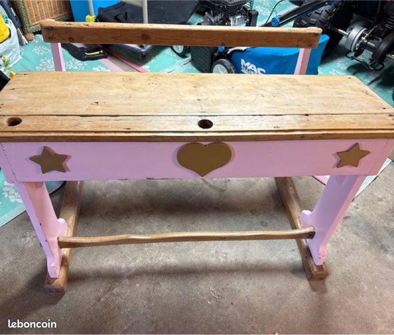 Pupitre d’école vintage - pièce unique (image 2)