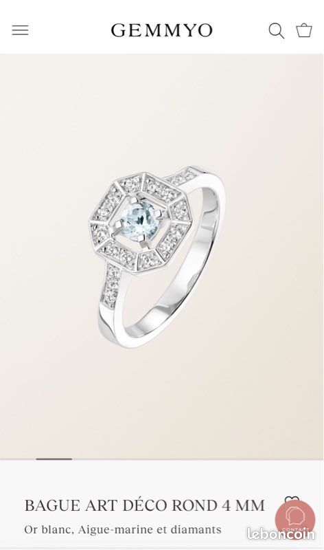 Vends bague fiançailles NEUVE GEMMYO Art Déco Montres Bijoux