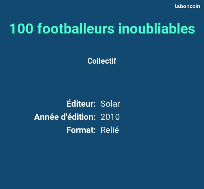 100 footballeurs inoubliables - Collectif (image 2)