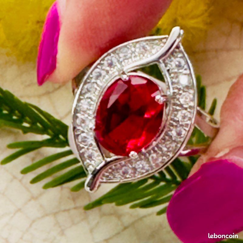 Bague En Argent 925 Rouge - Poids 4,78g, Référence STEARBAG-190325-C8, Occasion
