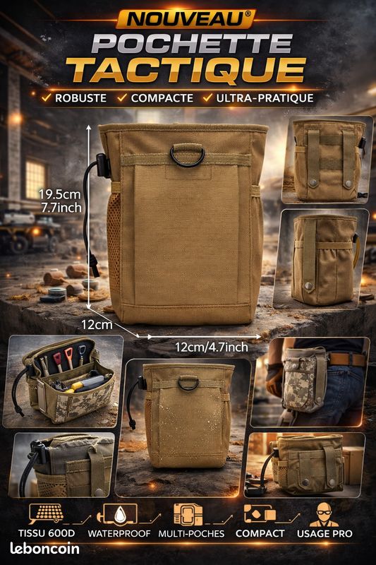 Pochette tactique Molle à incréments - Sac utilitaire EDC