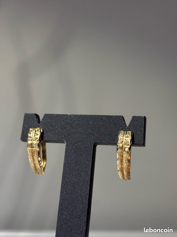 Boucles d’oreilles diamants en Or 18K (image 3)