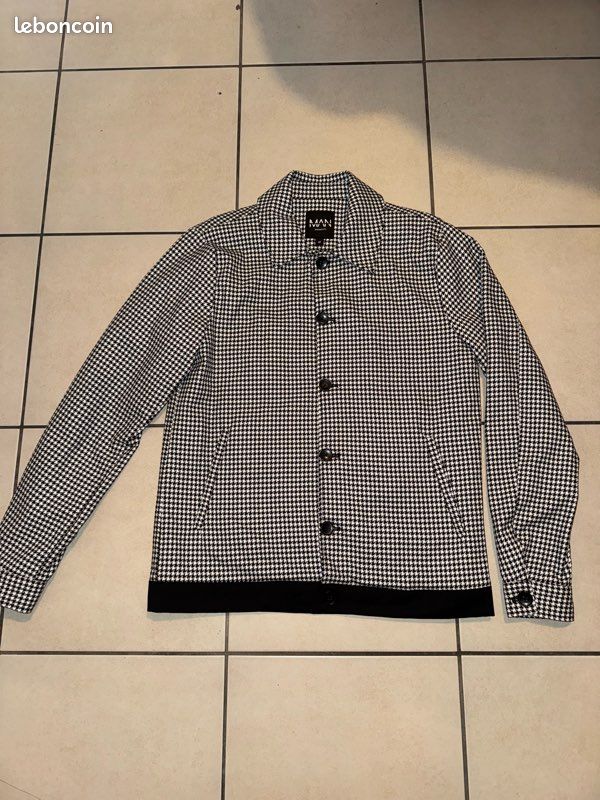 Veste imprimée pieds de poule Boohoo M (image 1)