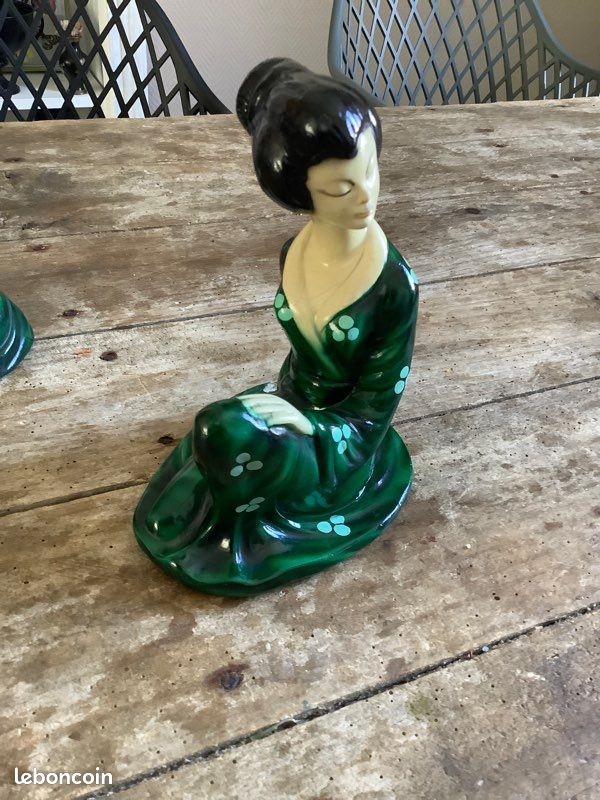Paire de statues en Céramique signé Léo PAGLIAI 1950 (image 4)