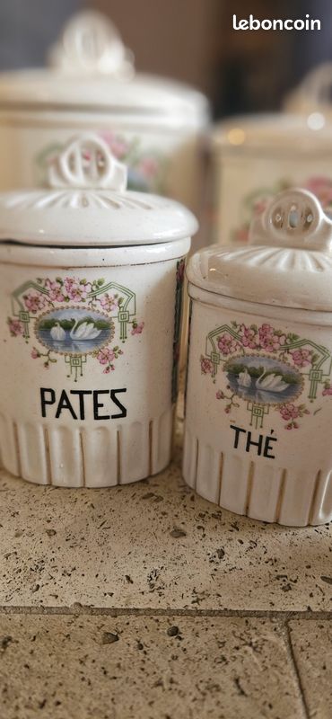 7 pots vintage à épices/condiments en porcelaine Grell (image 1)