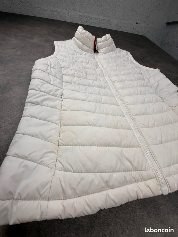 Gilet Tommy Hilfiger matelassé zippé doudoune sans manches col montant Blanc Femme taille L #CC0018 (image 2)