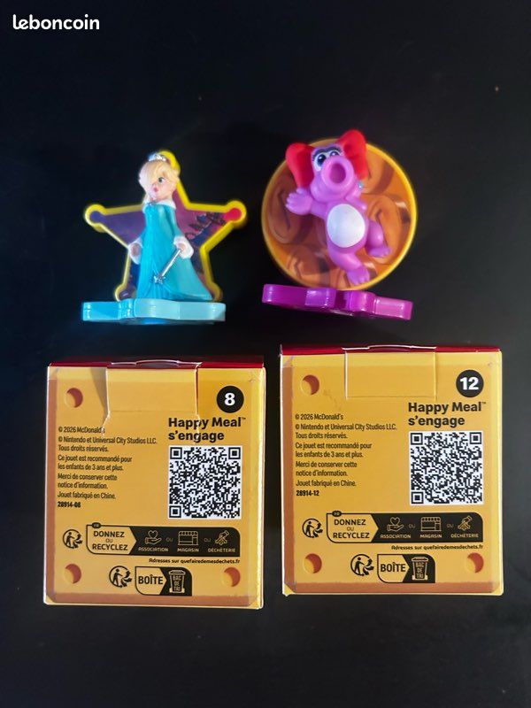 Lot figurines McDonald's Super Mario - Harmonie et Birdo (image 1)