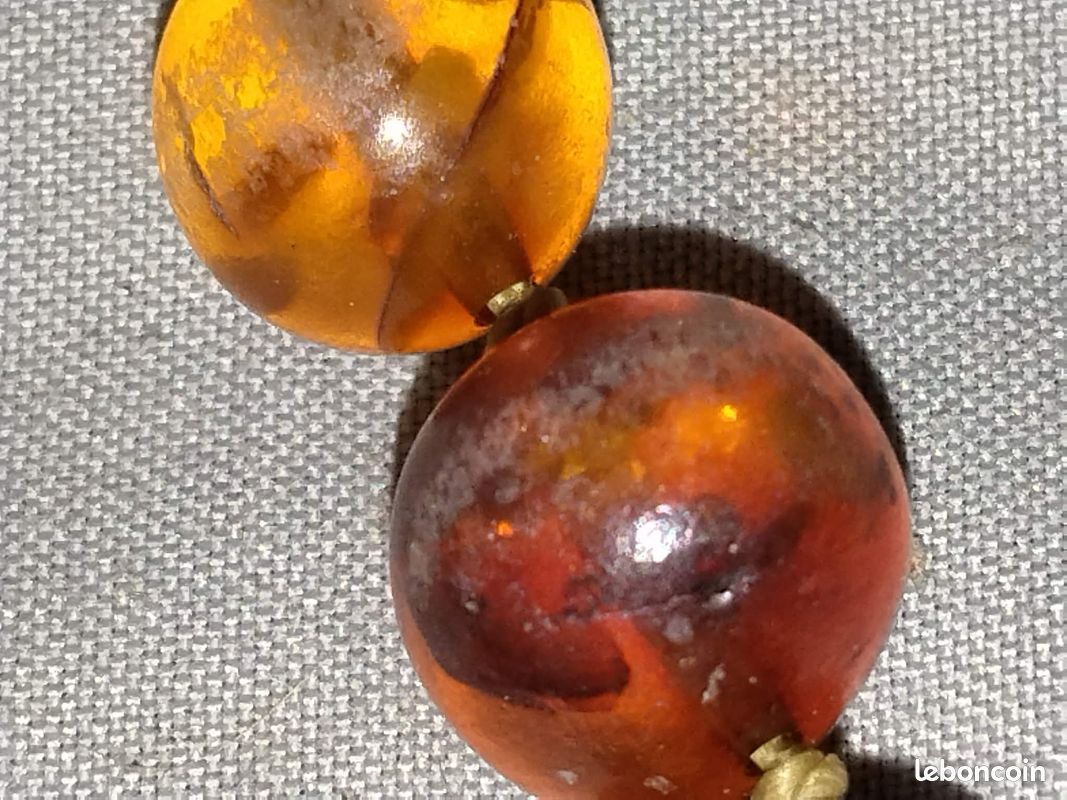 ANCIEN ET TRÈS grand Collier En Ambre 73 cm Bijoux Vintage EUR 48,00