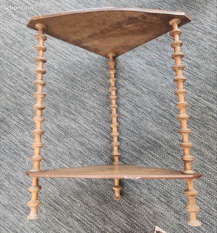 Étagère d'angle en bois tourné : vintage (image 3)
