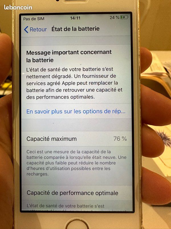IPhone SE silver 32 GB (parfait état) (image 6)