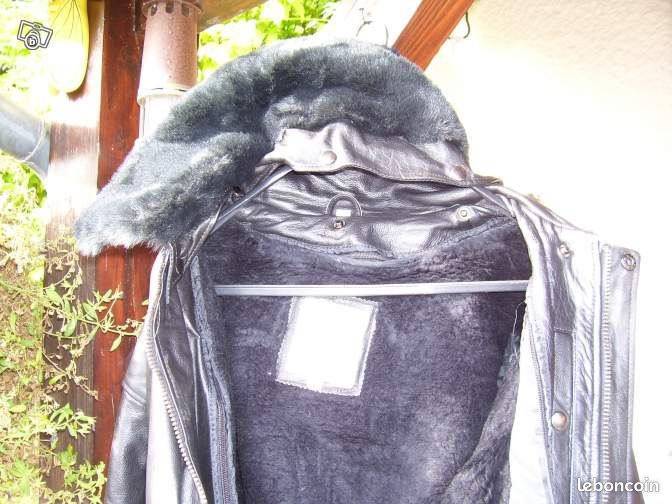 Blouson en cuir noir xxl (image 3)