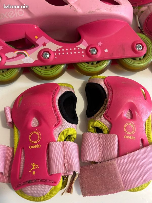 Rollers Oxelo Rose Réglables – Pointures 38 à 41 – Avec Manuel Et Protections