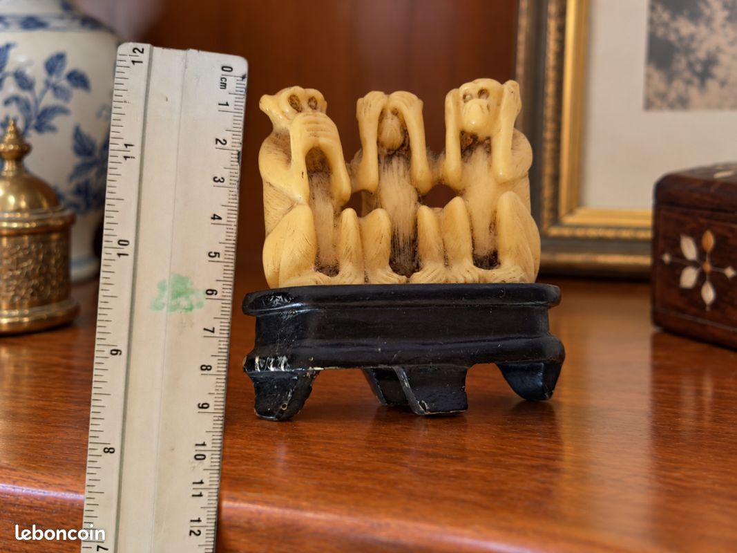 Statuette vintage des 3 singes de la sagesse – Style années 1950-1960 (image 4)