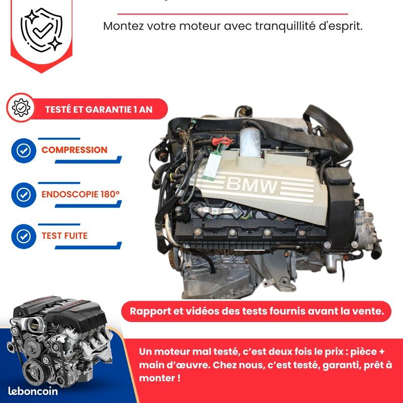 Moteur BMW 545i E60 / 645i 645Ci E63 E64 / 745i E65 4.4 V8 – 333 ch – Réf. N62B44A (image 2)