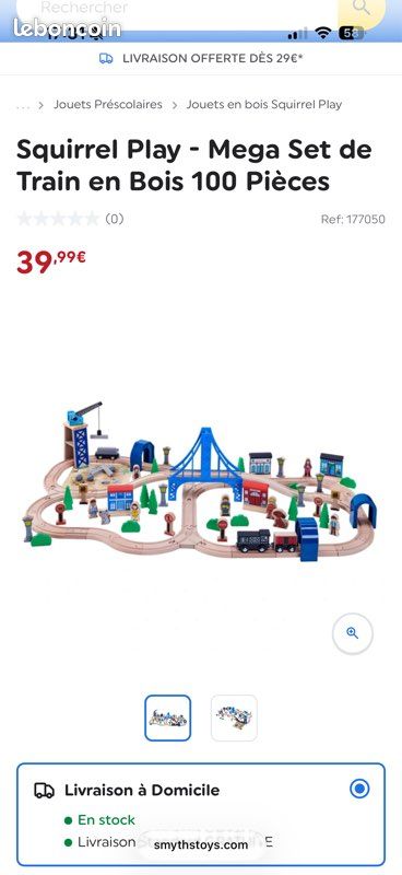 Table train en bois + circuit (image 5)