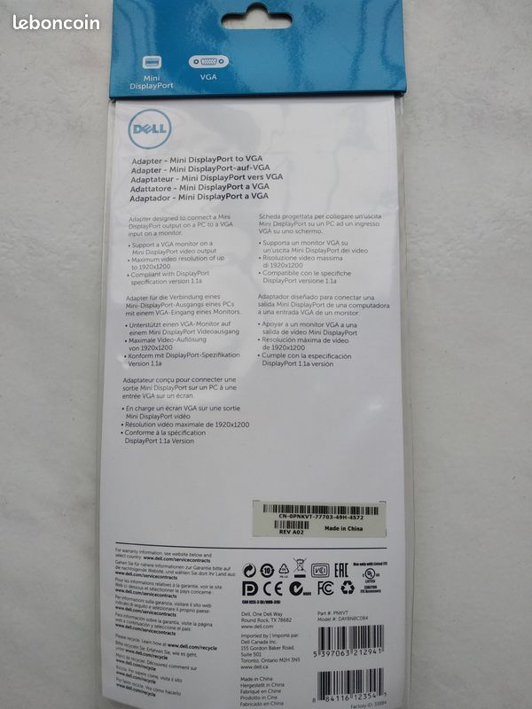 Adaptateur mini DisplayPort - VGA Dell (image 2)